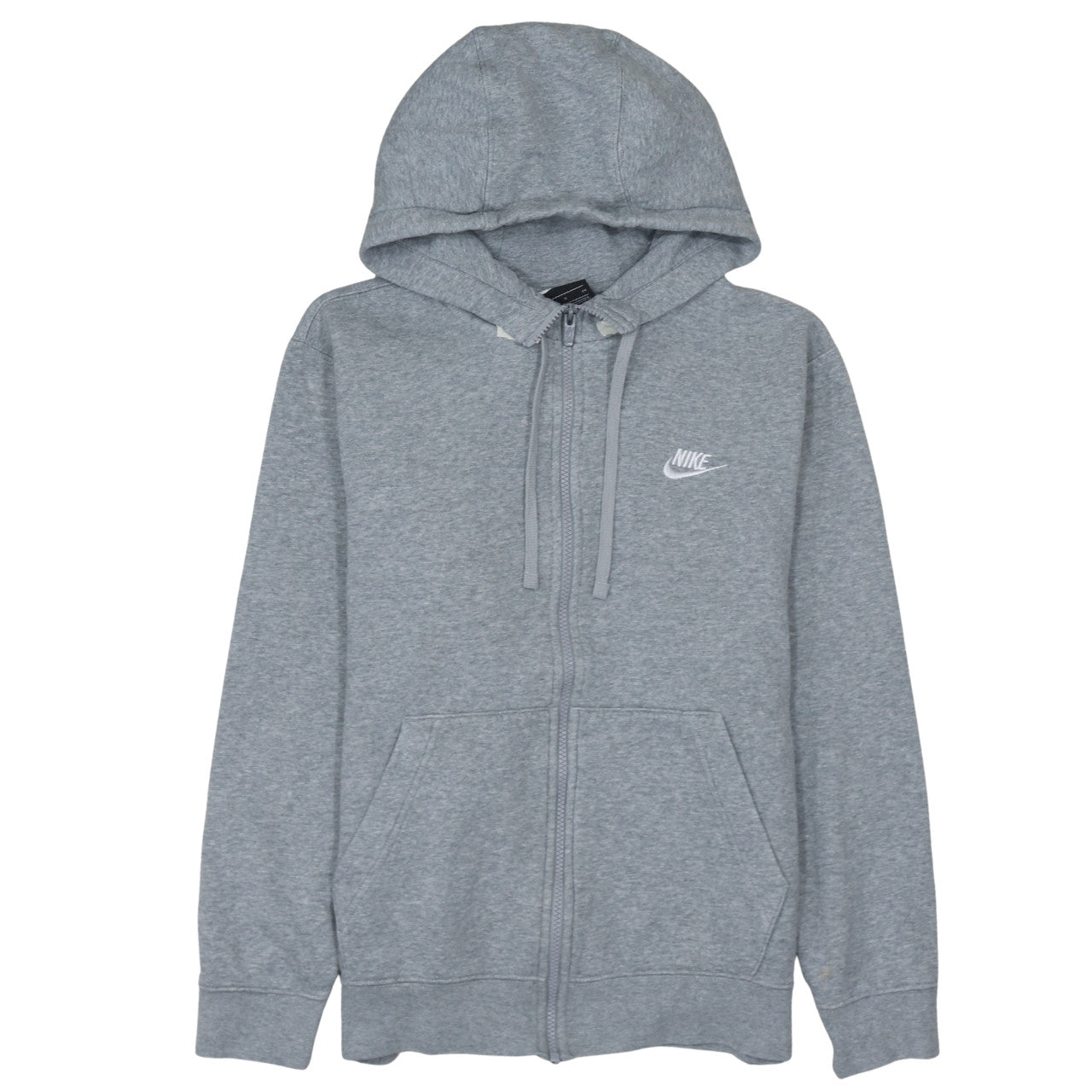Nike Men's Grey Full Zip Hoodie Small Regular Fit Cotton Blend
