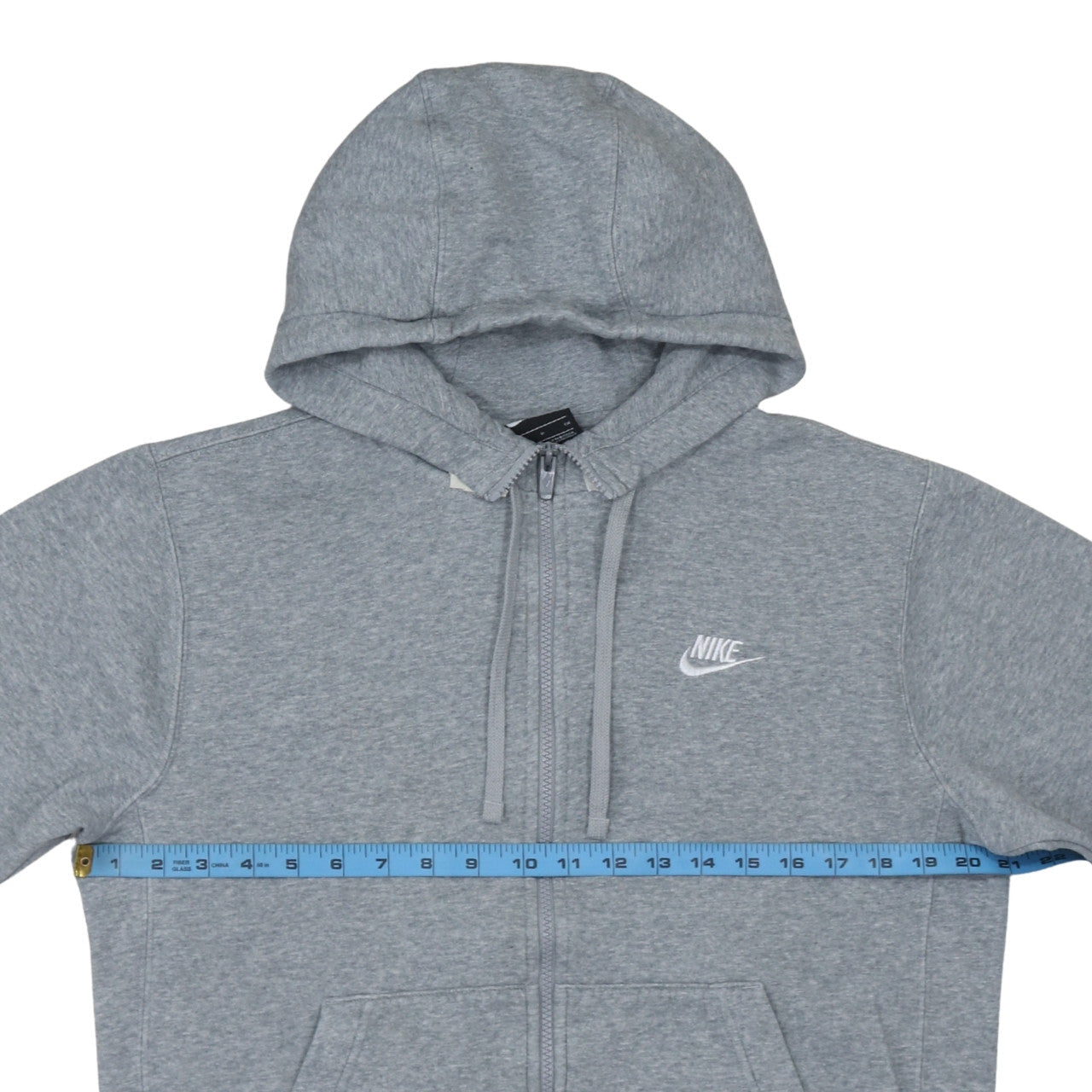 Nike Men's Grey Full Zip Hoodie Small Regular Fit Cotton Blend