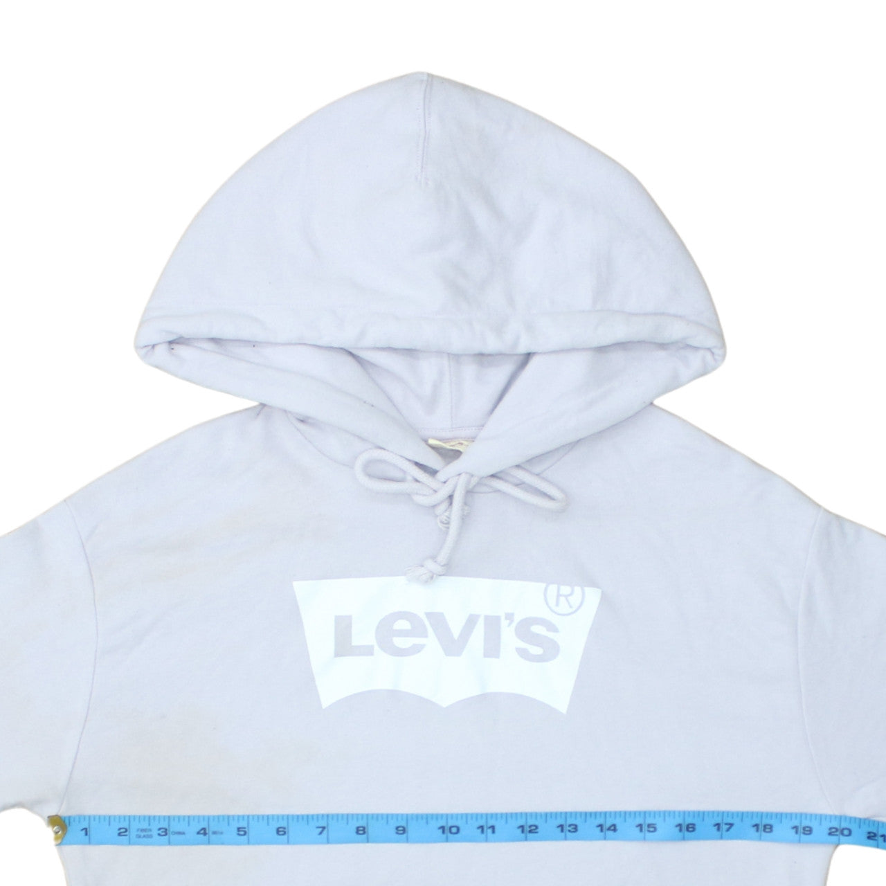Levi's Women's White Pullover Hoodie S Logo Print Casual Cotton