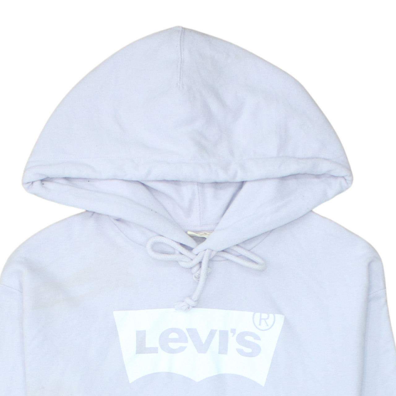 Levi's Women's White Pullover Hoodie S Logo Print Casual Cotton