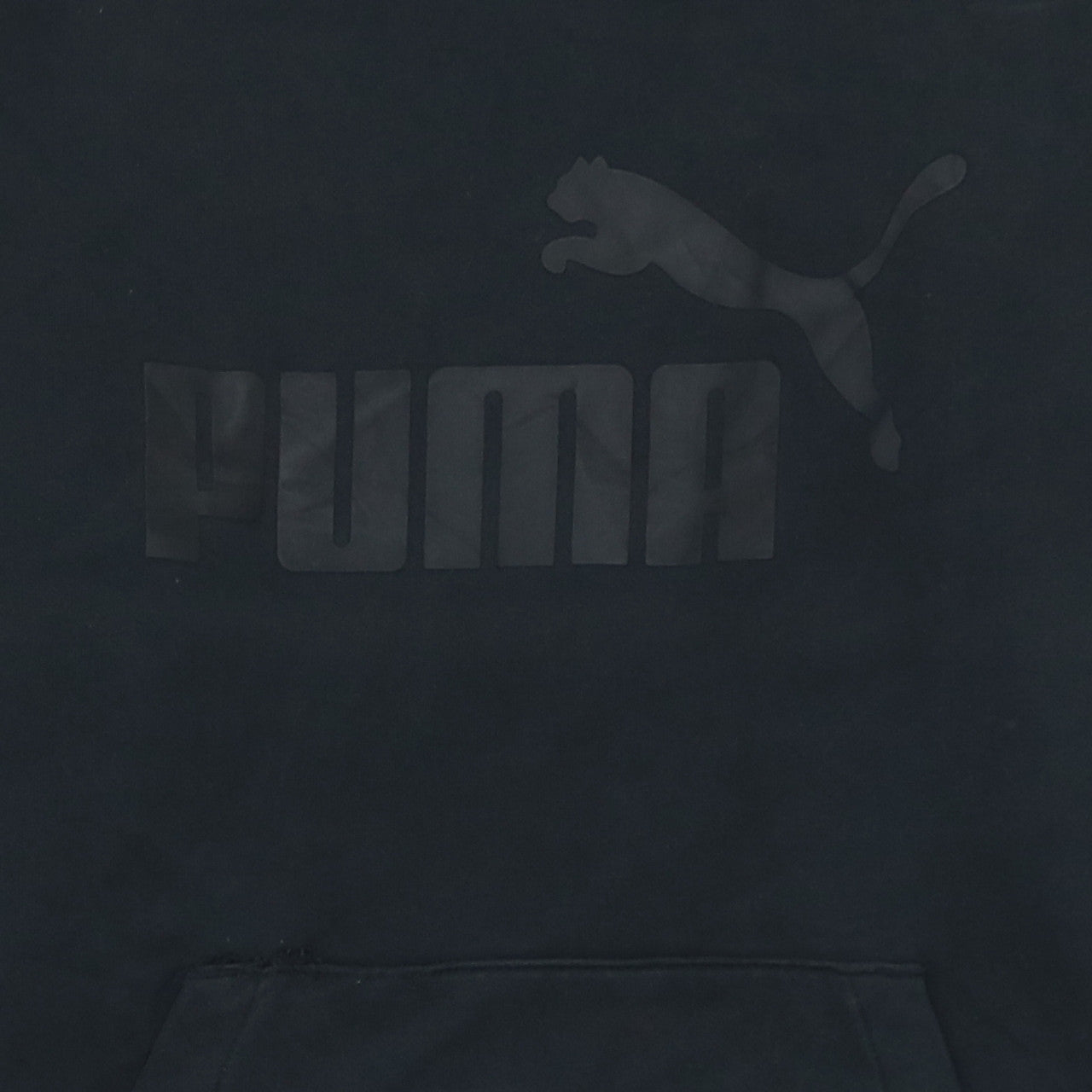 Puma Men's Black Medium Pullover Hoodie with Logo Design