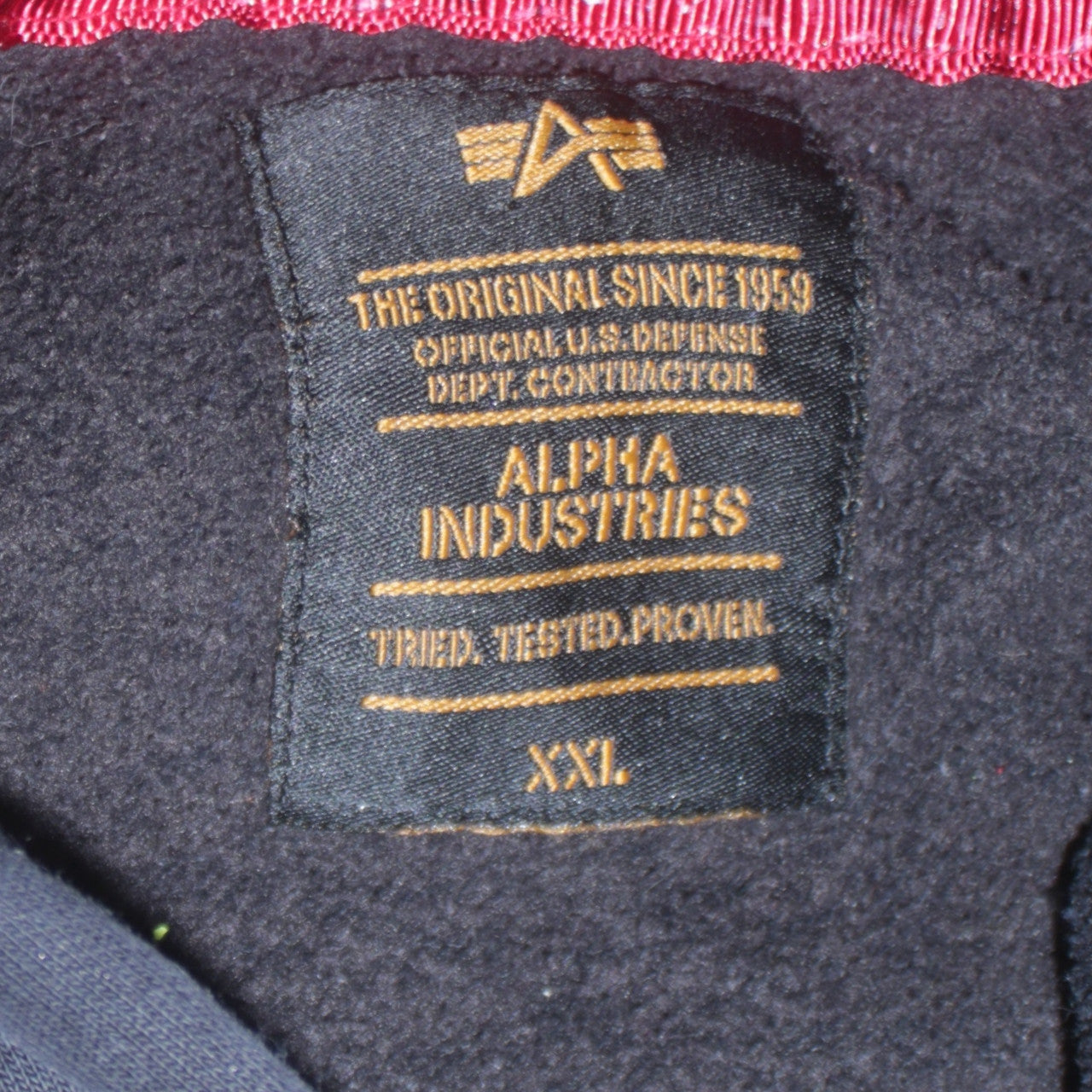Alpha Industries Men's Black 2XL Pullover Hoodie with Logo