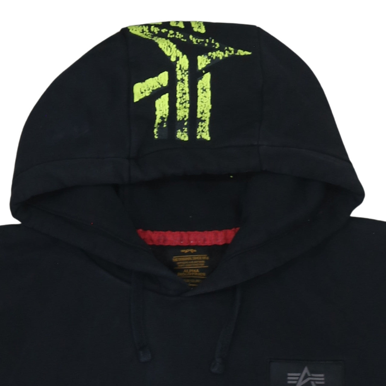 Alpha Industries Men's Black 2XL Pullover Hoodie with Logo