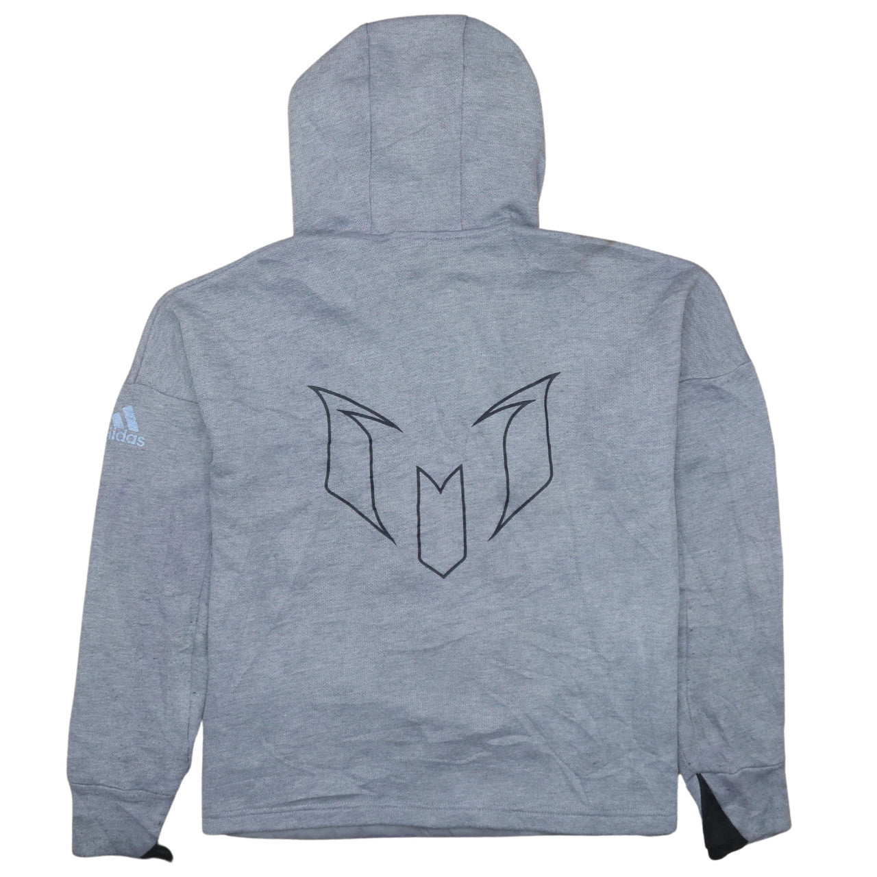 Adidas Boys Grey 13-14 Years Pullover Hoodie with Logo Design