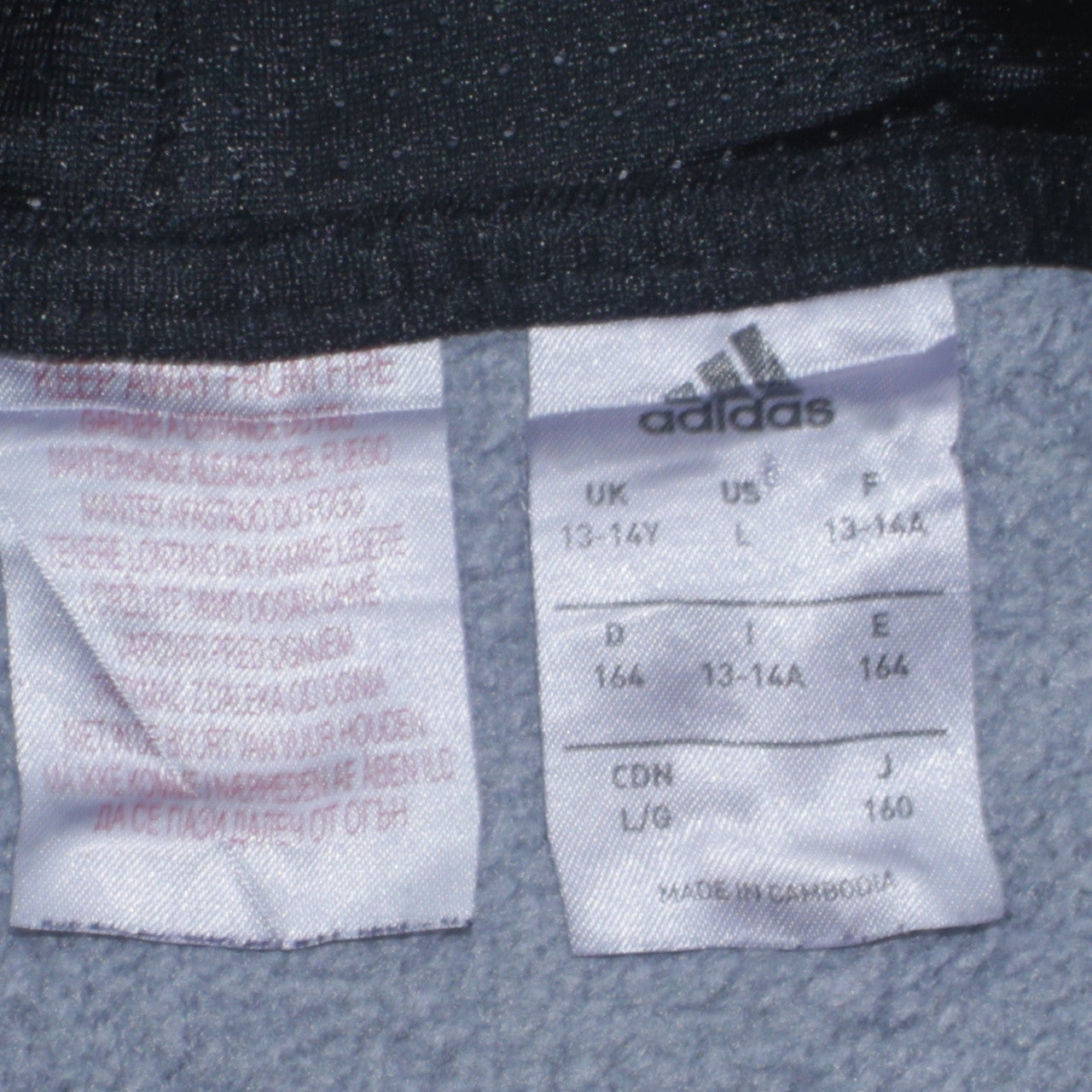 Adidas Boys Grey 13-14 Years Pullover Hoodie with Logo Design