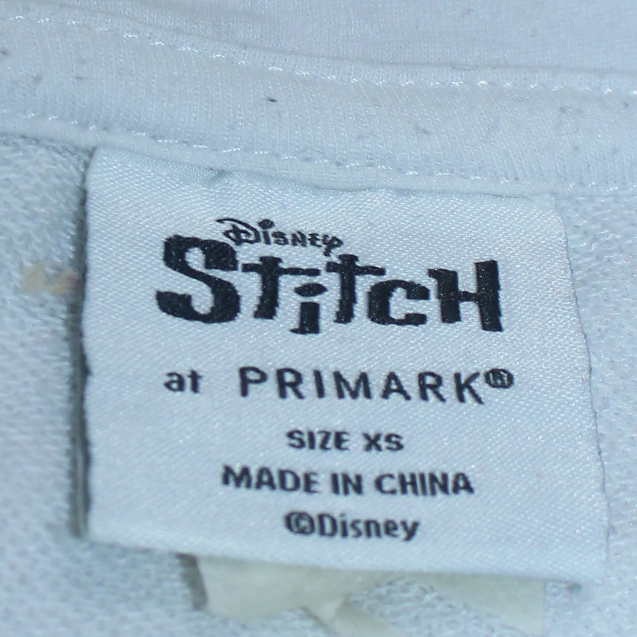 Primark Disney Stitch White Hoodie XS Women’s Pullover Sweatshirt