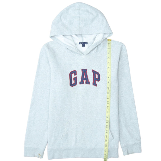 GAP Women Grey Pullover Hoodie Large Cotton Blend Casual Logo
