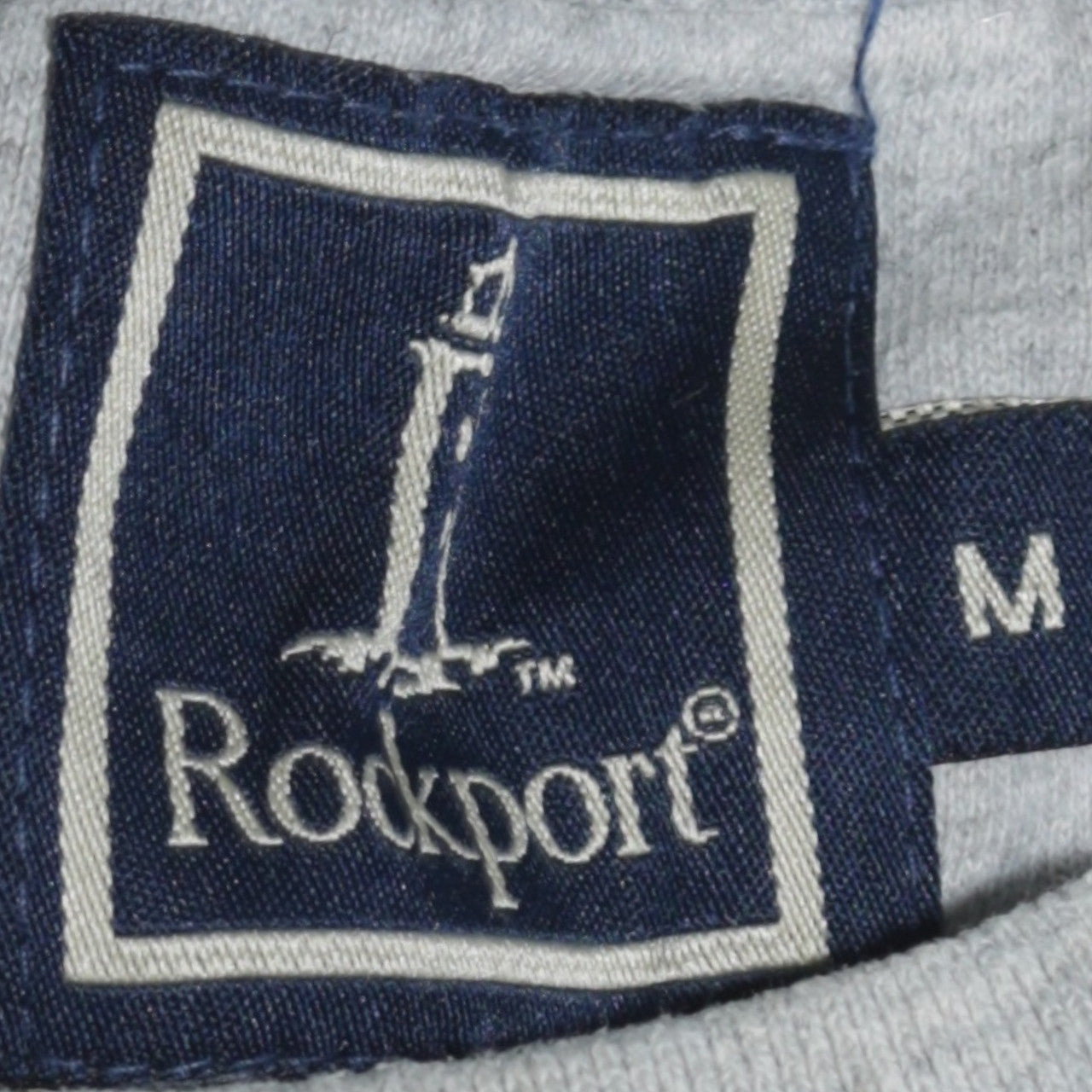 Rockport Men's Grey Crew Neck Embroidered Logo Cotton Sweatshirt M