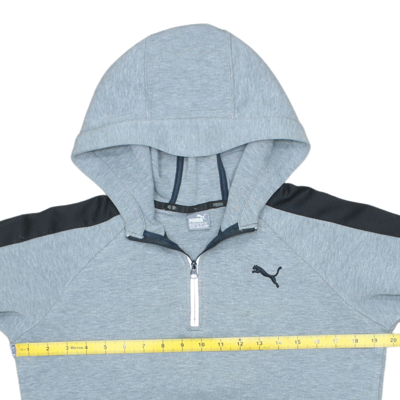 Puma Boys Grey 1/4 Zip Pullover Hoodie 13-14 Years Regular Fit