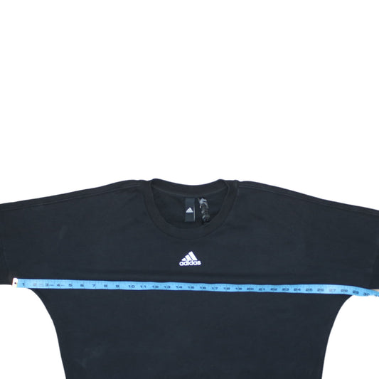 Adidas Womens Black Crew Neck Pullover Sweatshirt Size M 12-14
