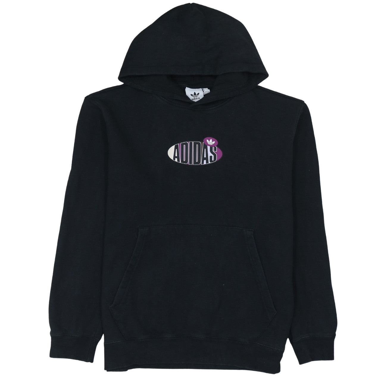 Adidas Men's Black 3XL Pullover Hoodie with Logo Print