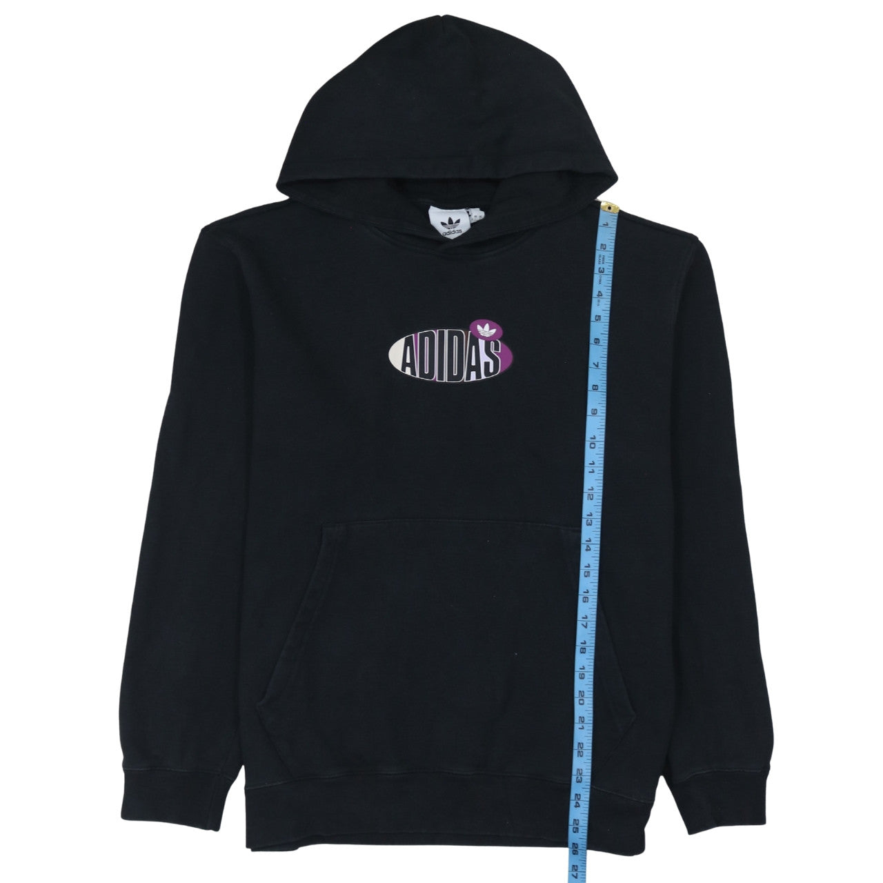 Adidas Men's Black 3XL Pullover Hoodie with Logo Print
