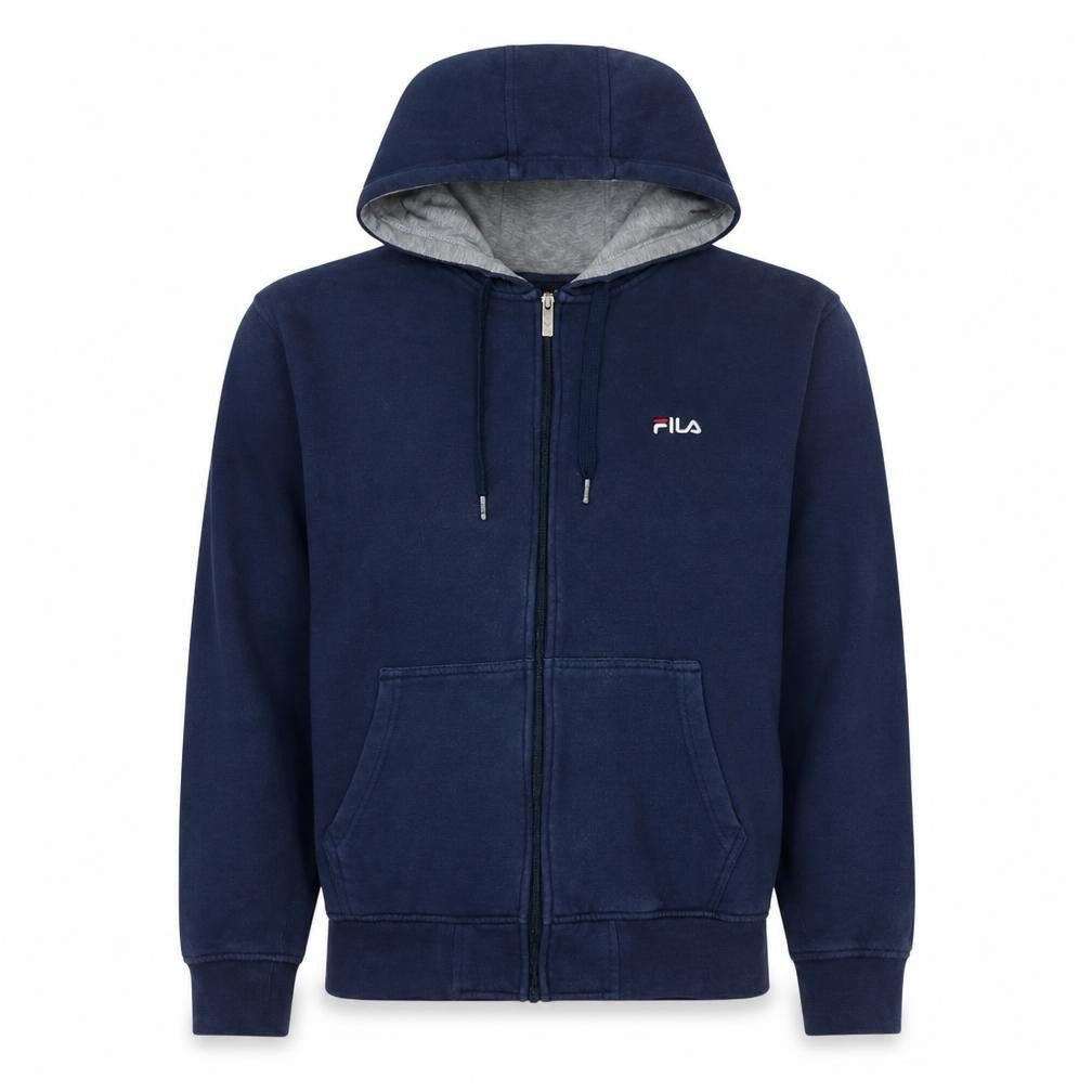 Fila Men's Blue Full Zip Fleece Hoodie L Excellent Condition