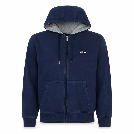 Fila Men's Blue Full Zip Fleece Hoodie L Excellent Condition