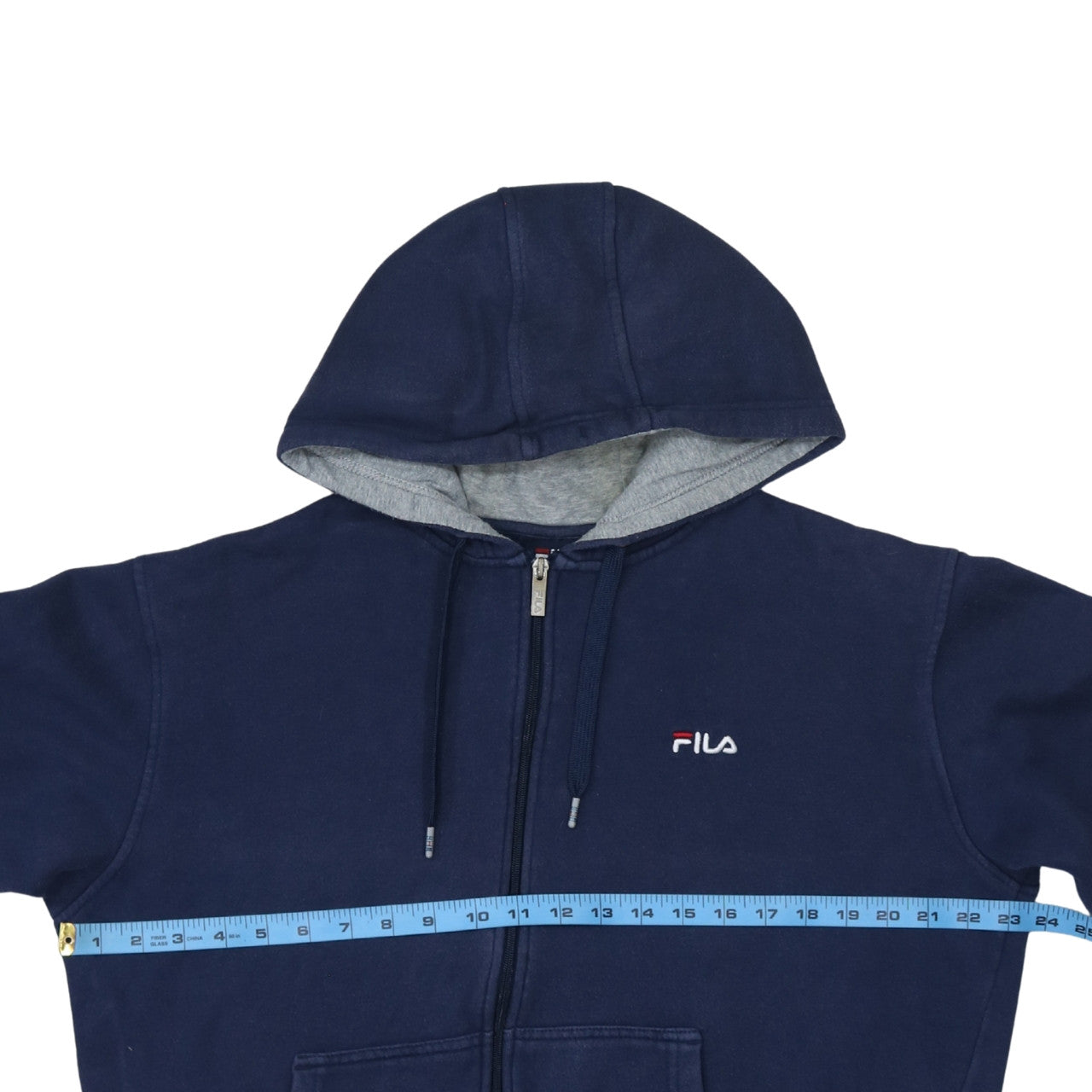 Fila Men's Blue Full Zip Fleece Hoodie L Excellent Condition