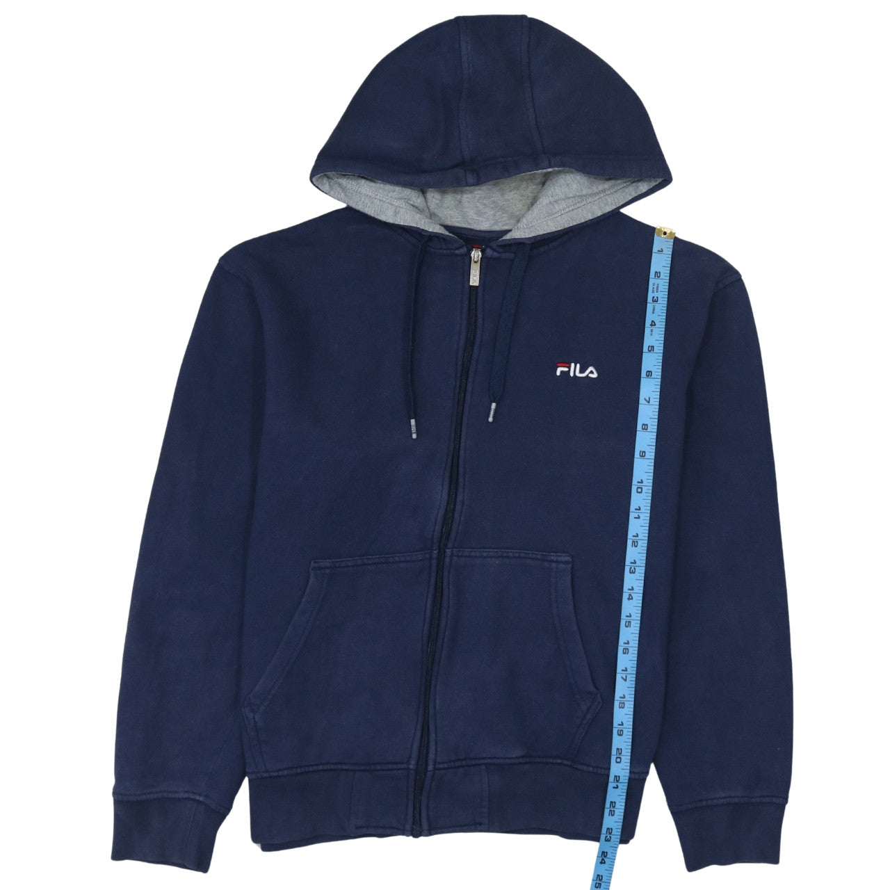 Fila Men's Blue Full Zip Fleece Hoodie L Excellent Condition