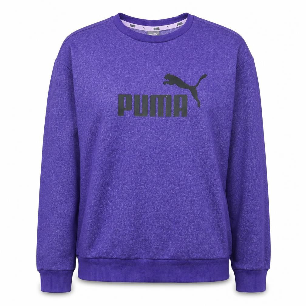 Front view of Puma Women's Purple Crew Neck Pullover Sweatshirt, size L
