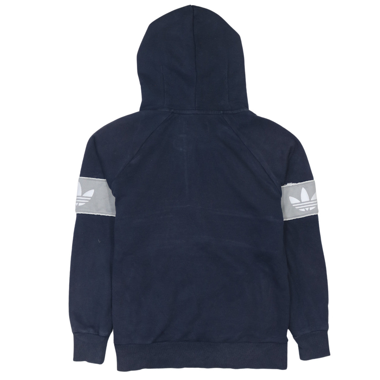 Adidas Womens Navy Grey Hooded Pullover Sweatshirt UK 12