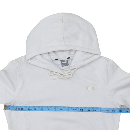 Puma Womens White Small Pullover Hoodie Sweatshirt Casual