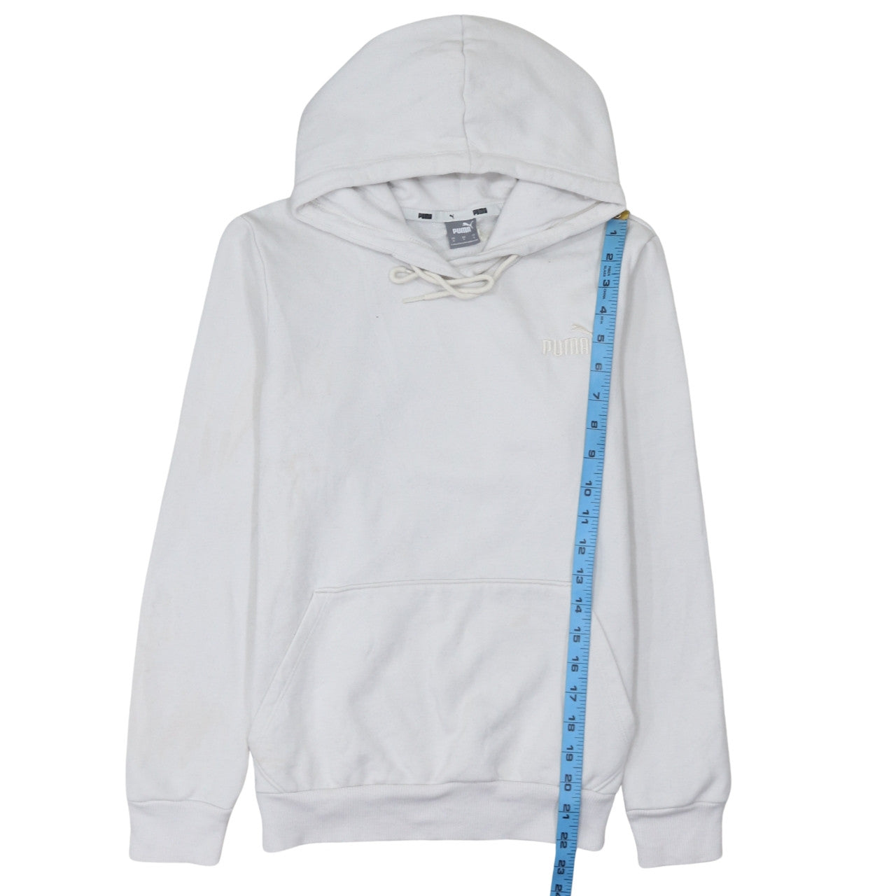 Puma Womens White Small Pullover Hoodie Sweatshirt Casual