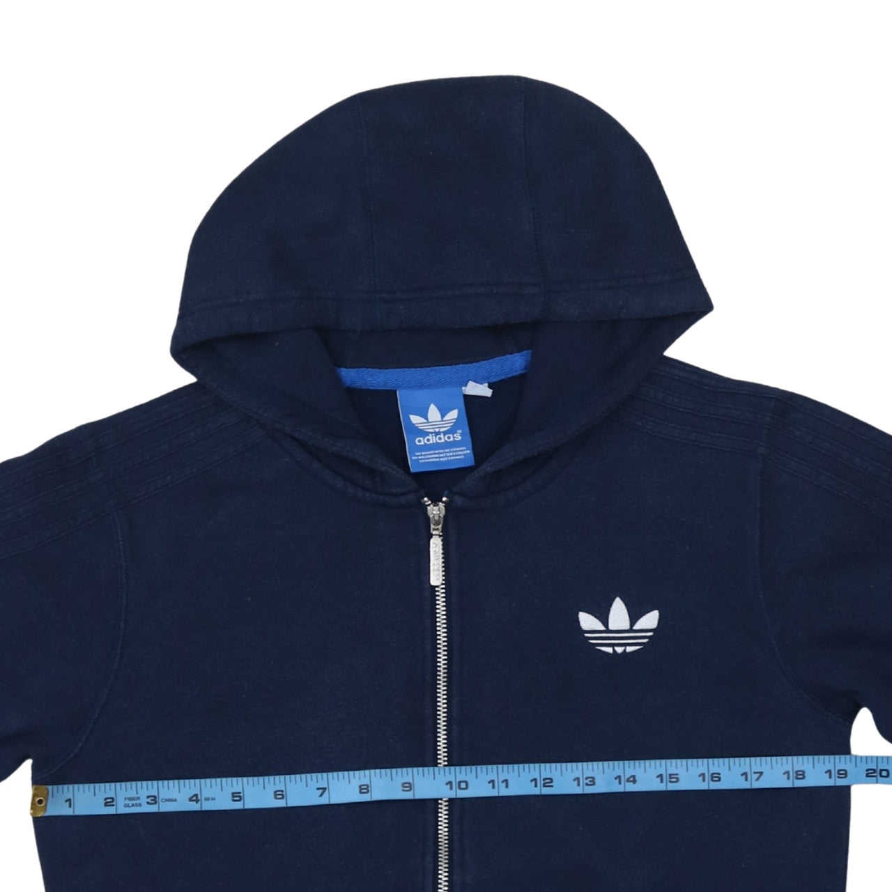 Adidas Men's Blue Full Zip Hoodie Size S Regular Fit