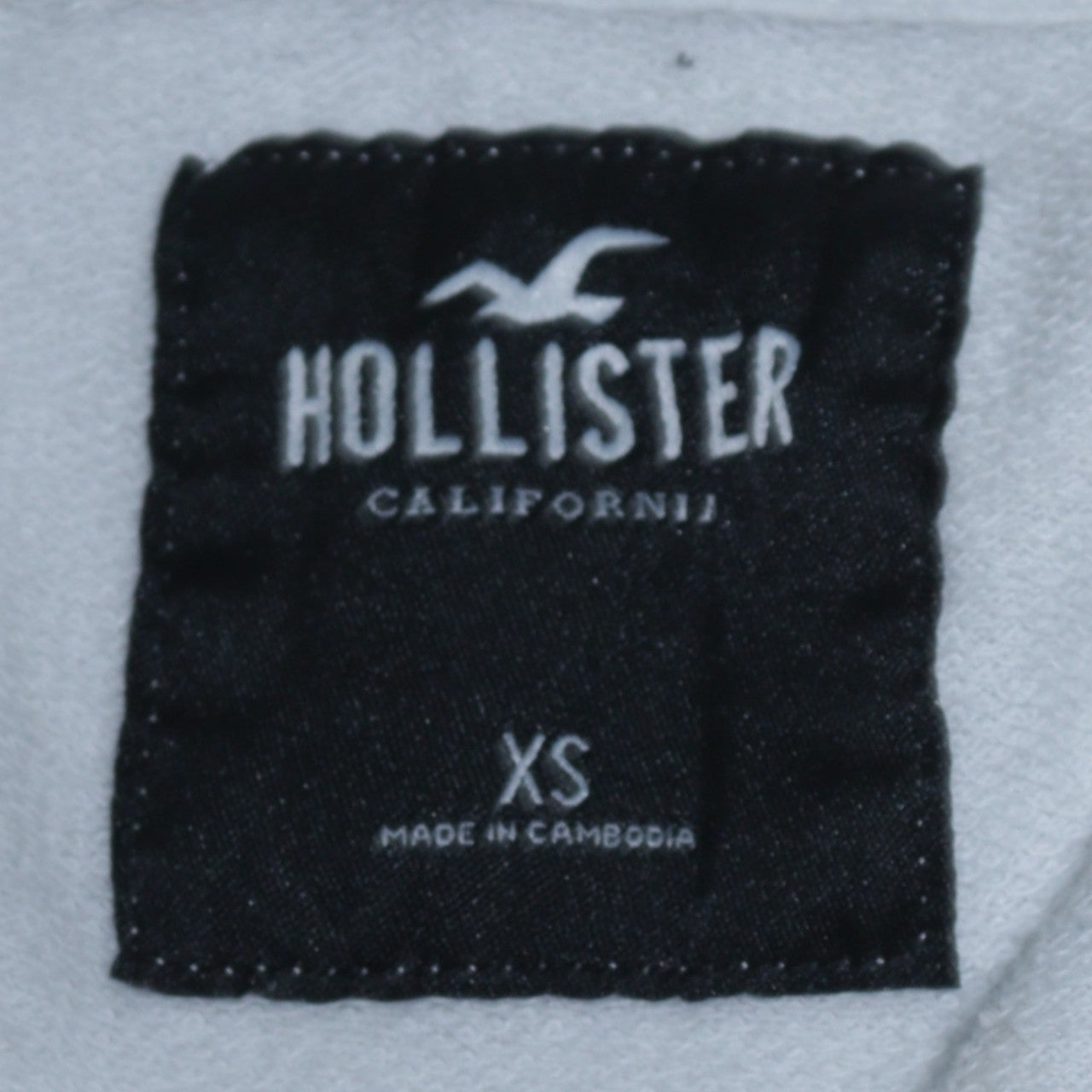 Hollister Mens White Pullover Hoodie XS Logo Embroidered Fleece