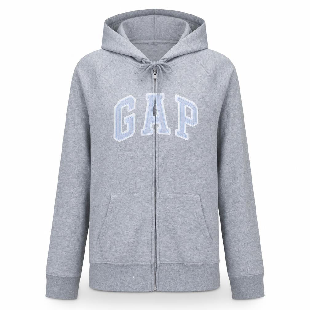 Gap Women Grey Full Zip Hoodie XL Cotton Blend Casual