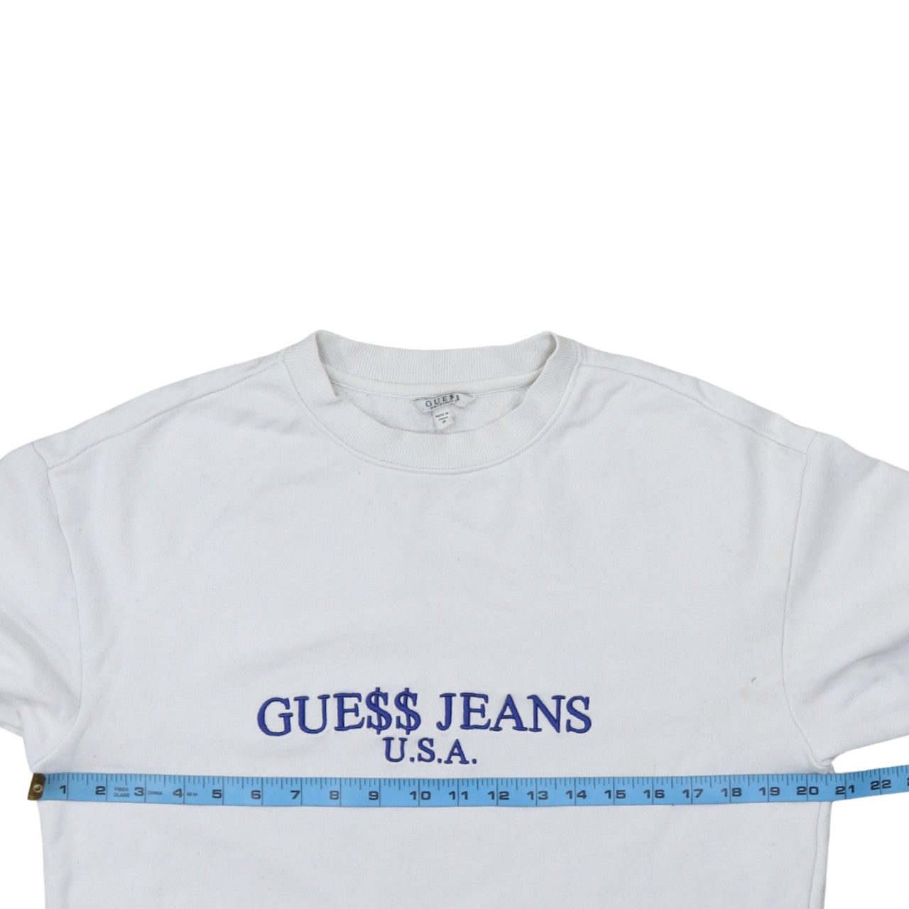 Guess Jeans U.S.A. White Logo Embroidered Sweatshirt Womens Small