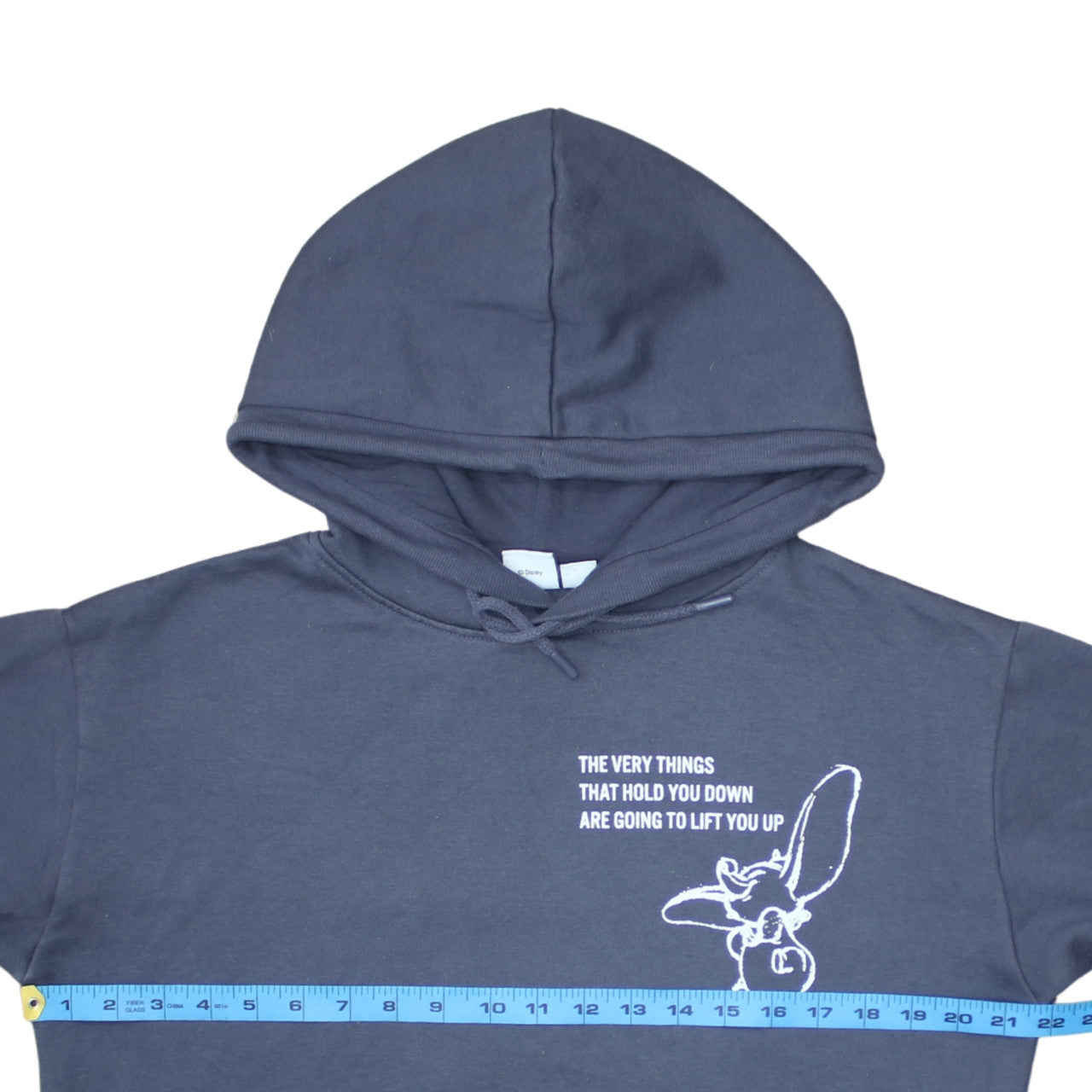 Disney Primark Cares Womens Blue Dumbo Hooded Pullover Hoodie Size 10/12