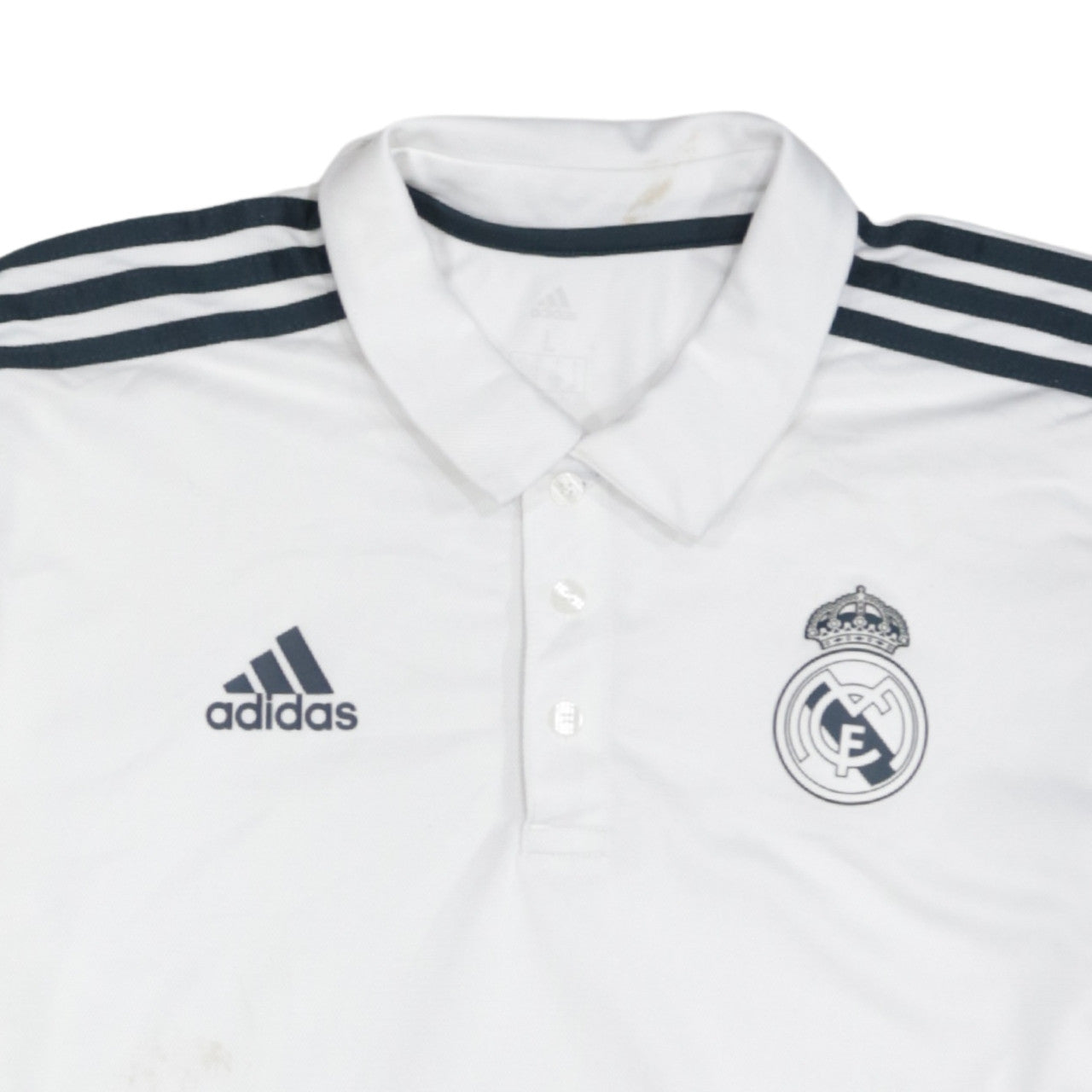 Adidas Men’s White Real Madrid Polo Shirt L Football Training Top