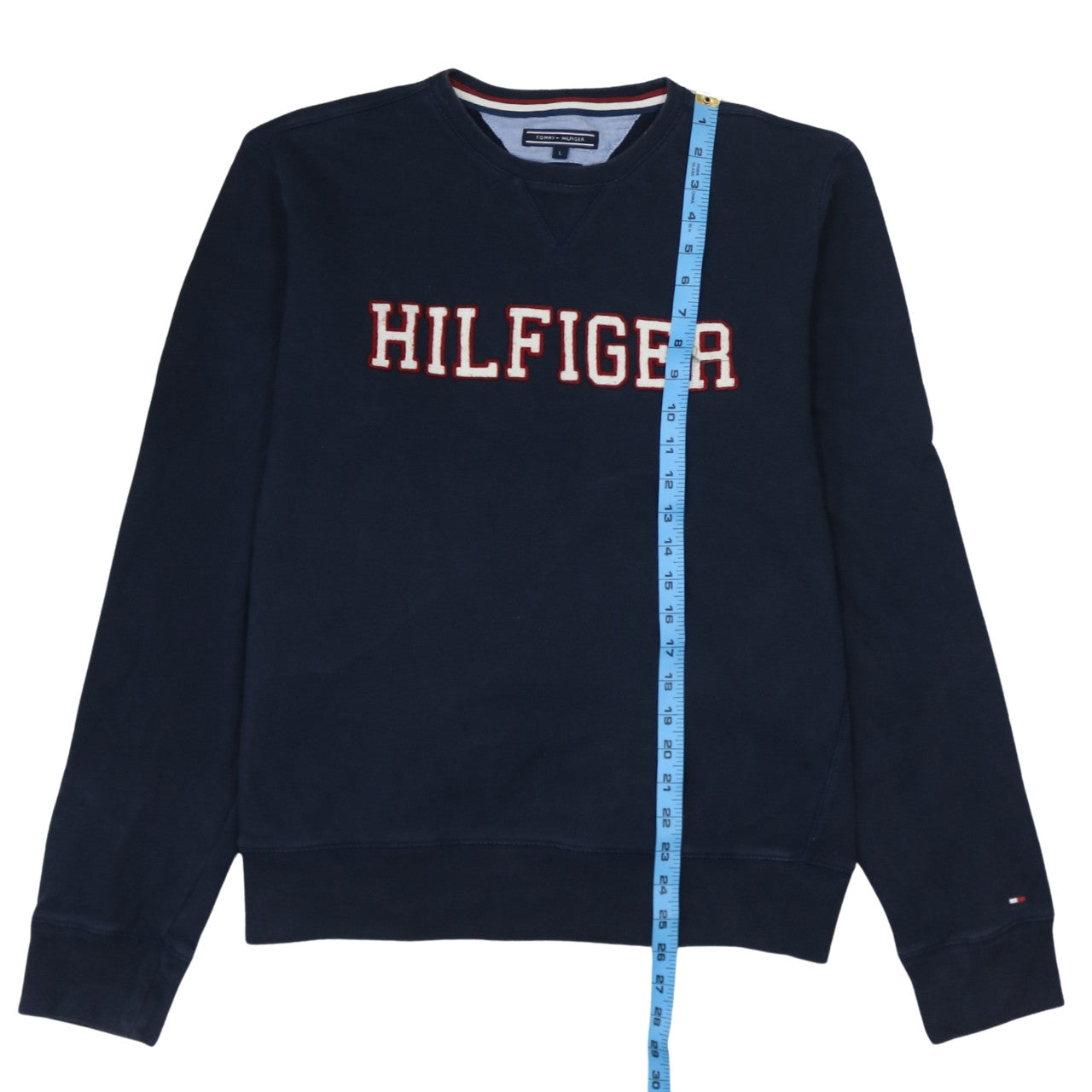 Tommy Hilfiger Men's Blue Cotton Crew Neck Pullover Sweatshirt L