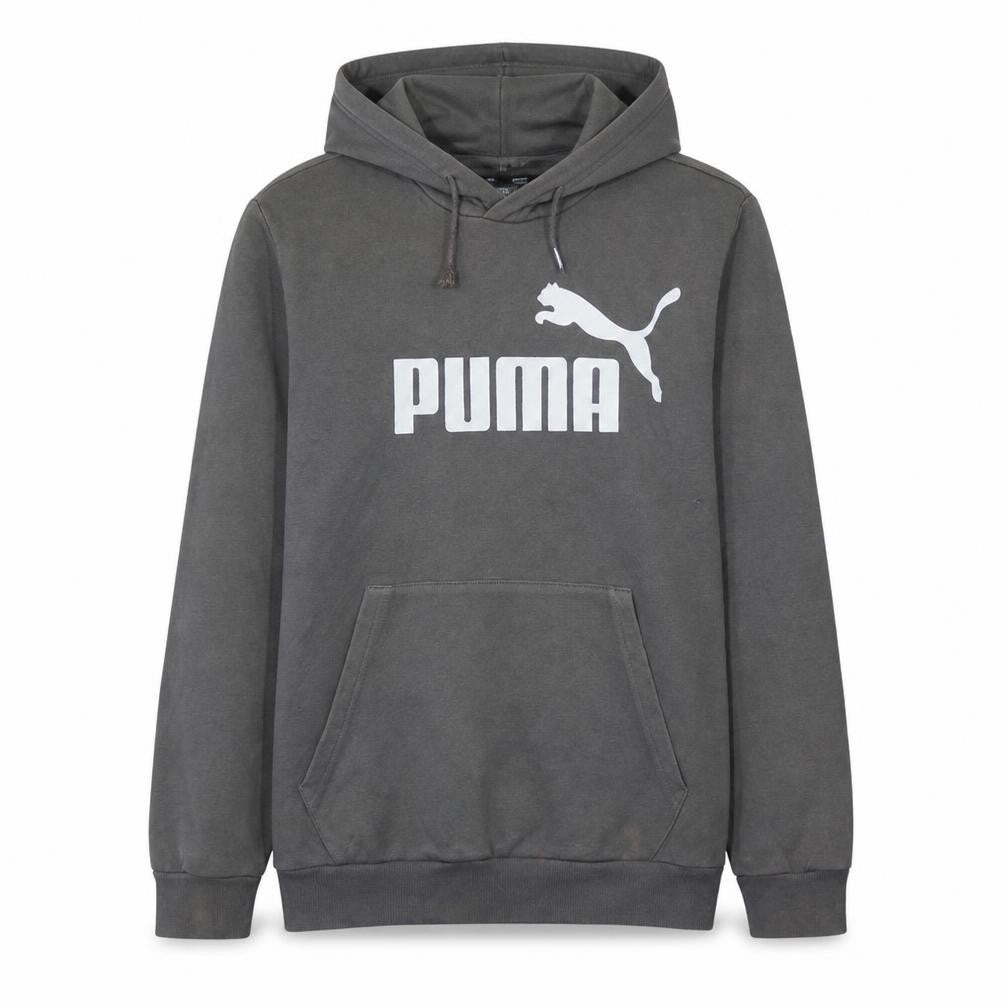 Puma Men's Grey Pullover Hoodie S Regular Fit Logo Sportswear