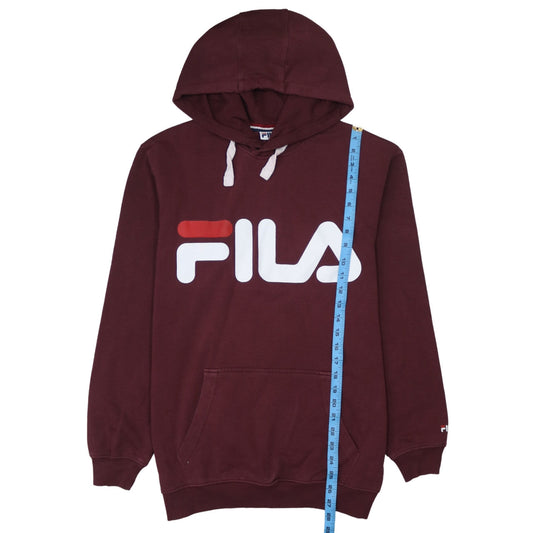 Fila Men's Red Pullover Hoodie Size S Logo Graphic Sportswear