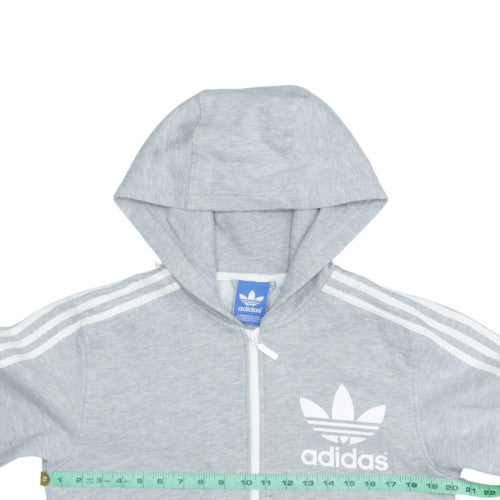 Adidas Mens Grey Full Zip Hoodie Small Cotton Blend Sportswear