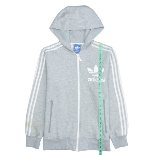 Adidas Mens Grey Full Zip Hoodie Small Cotton Blend Sportswear