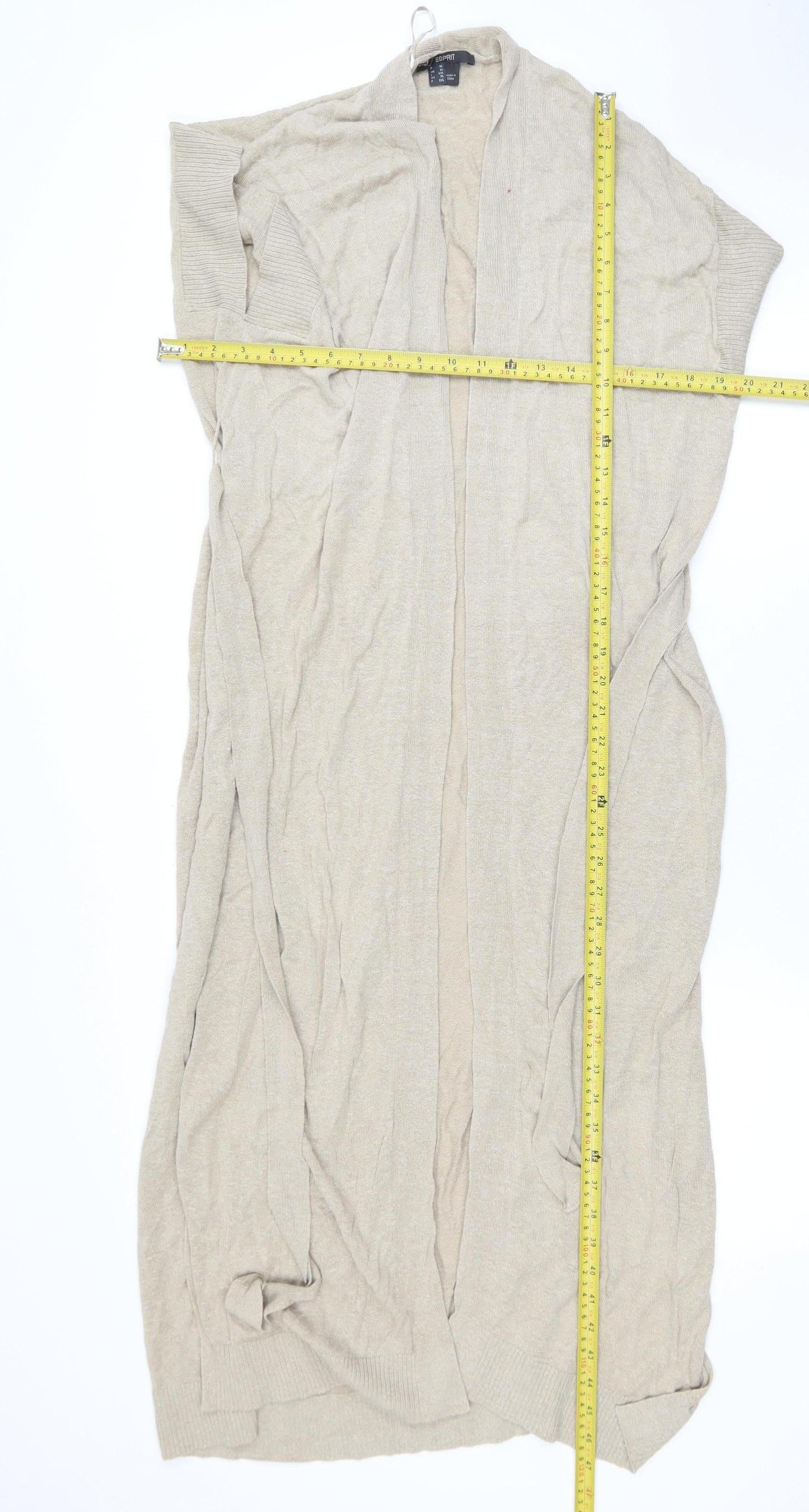Esprit Women's Beige 2XL Lightweight Belted Knit Cardigan