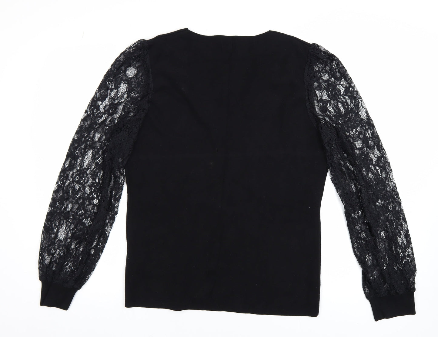 Pour Moi Women's Black Lace Sleeve V-Neck Jumper Size 18