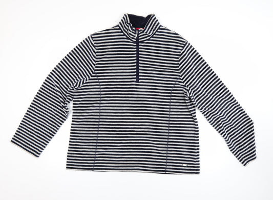 Dash Women’s Navy Stripe 1/2 Zip Pullover Sweatshirt Size 20
