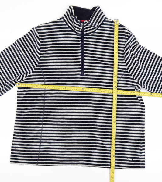 Dash Women’s Navy Stripe 1/2 Zip Pullover Sweatshirt Size 20