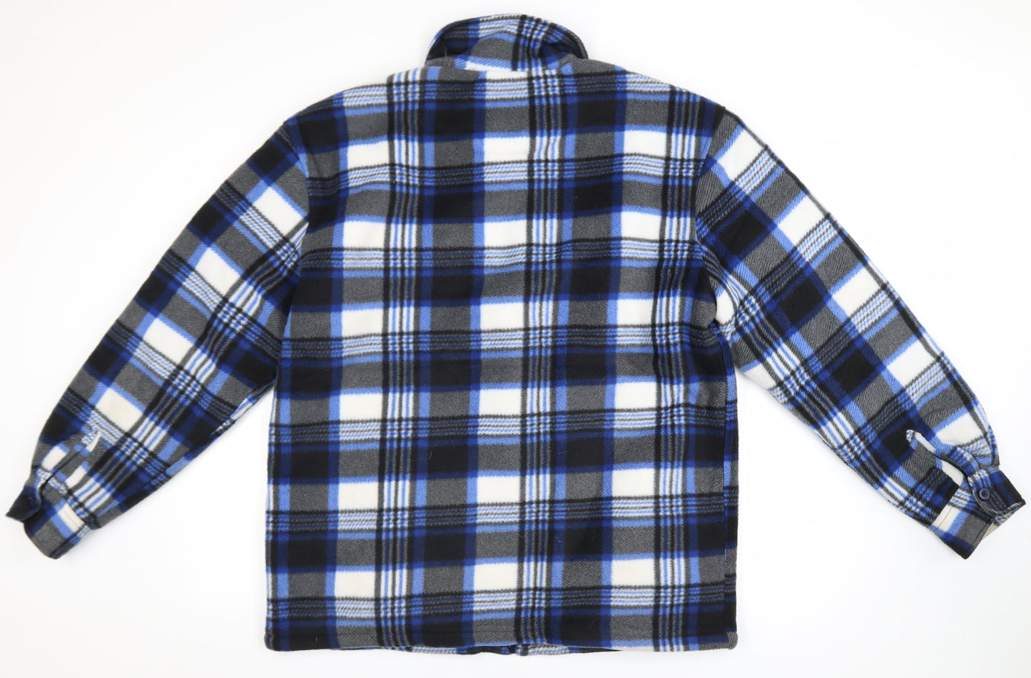 G-Street Men’s Blue Check Fleece Zip Jacket Size M