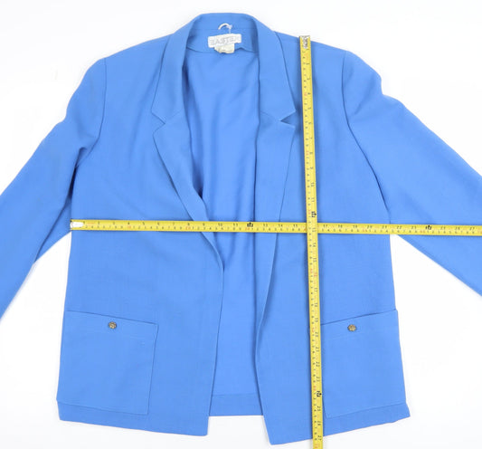 Eastex Women’s Blue Wool Blend Lined Blazer Jacket Size 14