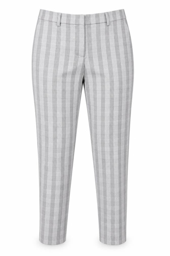 Eliane Rose Women’s Grey Check Slim Tapered Trousers Size 10