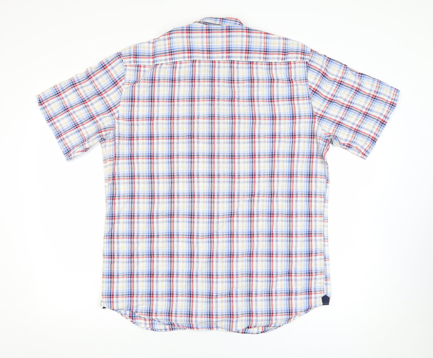 Eterna Men's Multicoloured Check Short Sleeve Button-Up Shirt L