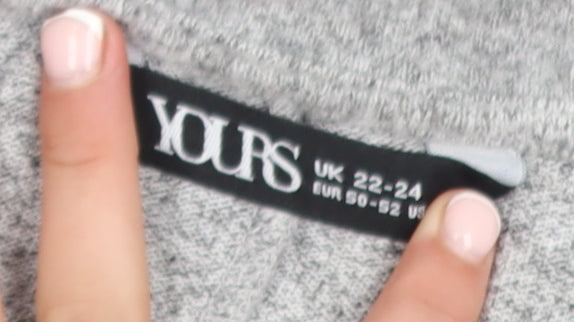 Yours Women Grey Sequin Pullover Jumper UK 22-24 Plus Long Sleeve