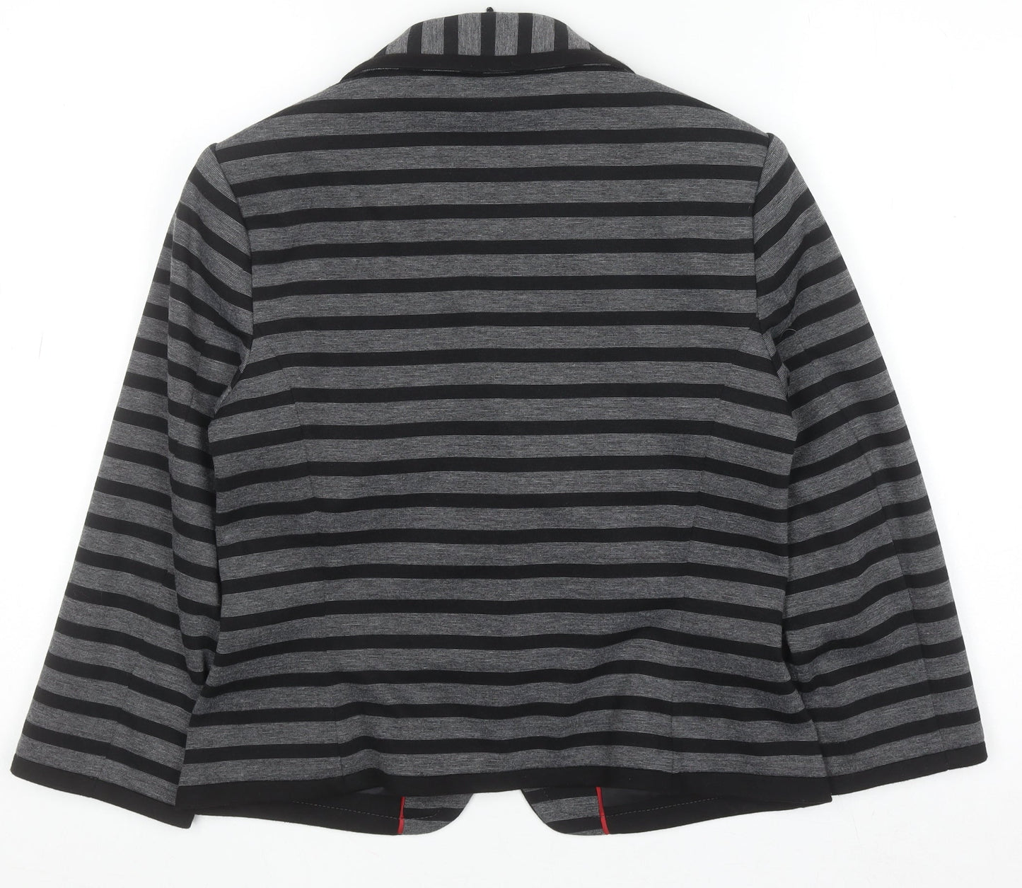Marks and Spencer Womens Grey Black Striped Blazer UK 12 Classic Fit