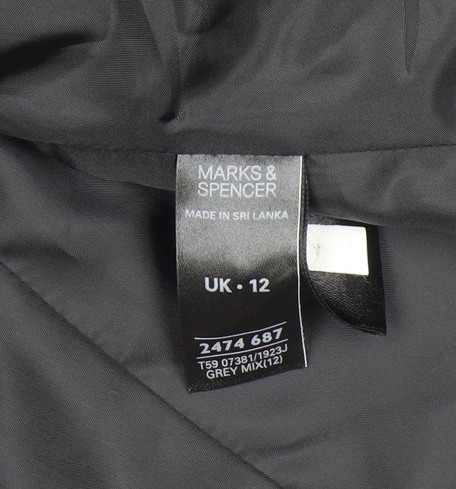 Marks and Spencer Womens Grey Black Striped Blazer UK 12 Classic Fit