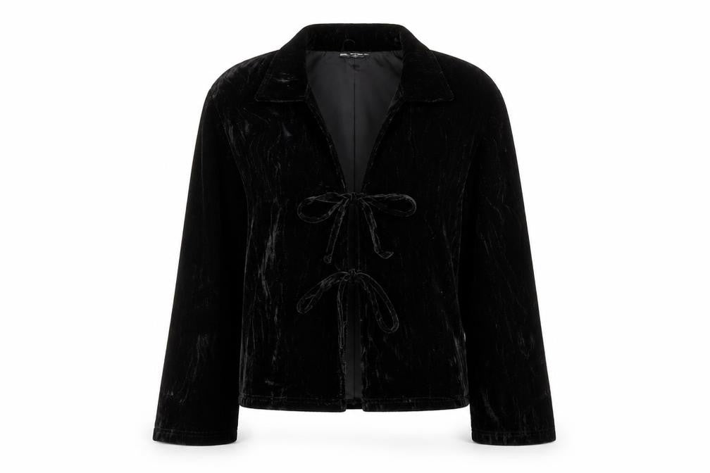 Threadbare Women’s Black Velvet Collared Long Sleeve Cardigan Size 12