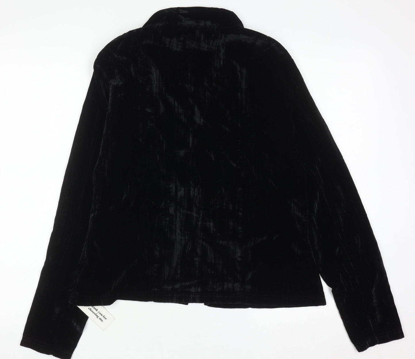 Threadbare Women’s Black Velvet Collared Long Sleeve Cardigan Size 12
