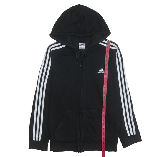Adidas Women Black Full Zip Hoodie L 16-18 Casual Sportswear