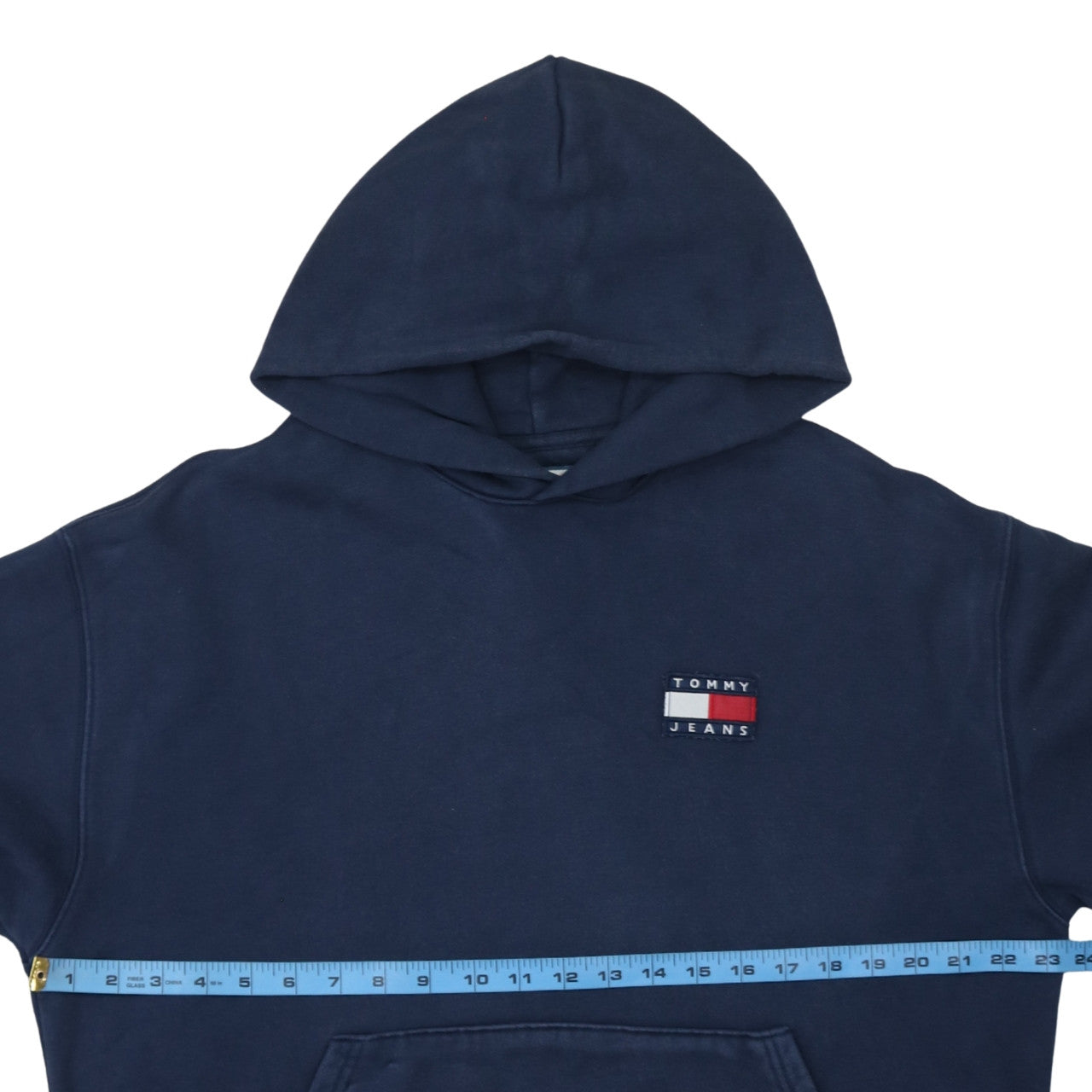 Tommy Jeans Men’s Blue Pullover Hoodie L Logo Cotton Casual